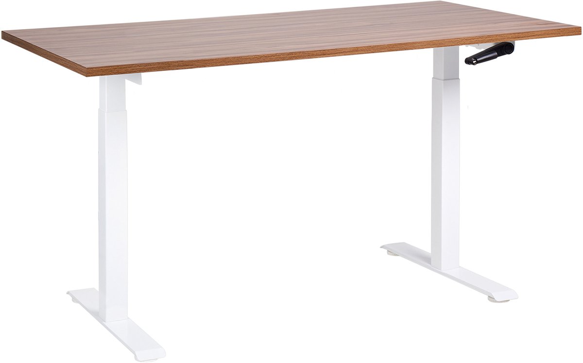 DESTINES - Verstelbaar bureau - Donkerbruin/Wit - Spaanplaat