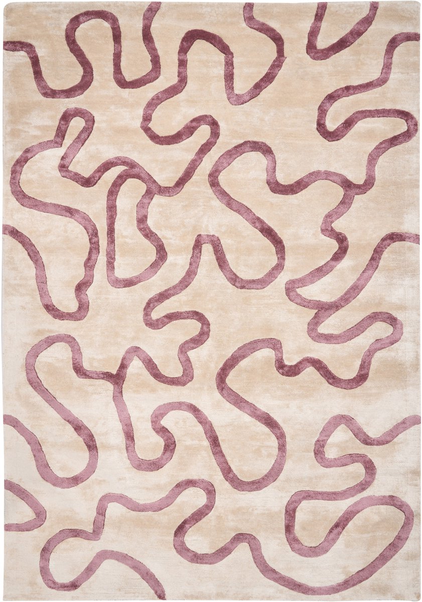 KAPPAR - Vloerkleed - Beige/Roze- 160 x 230 cm - Viscose