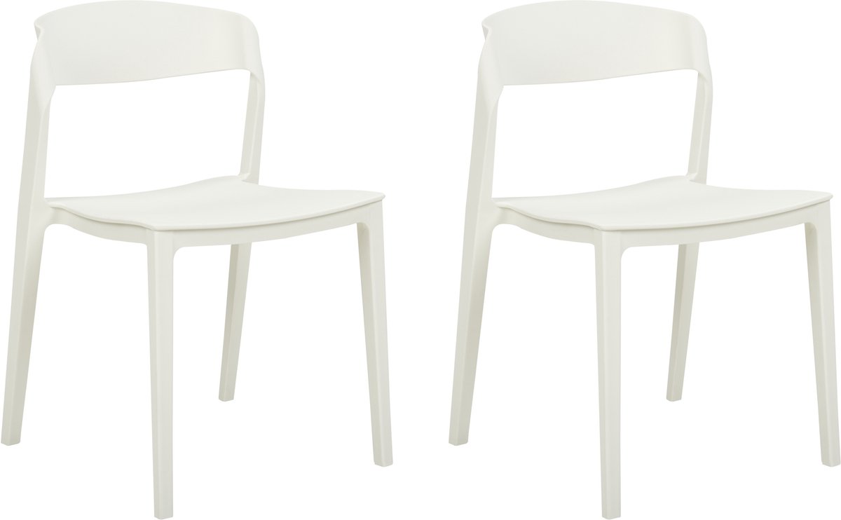 SOMERS - Eetkamerstoel set van 2 - Wit - Plastic