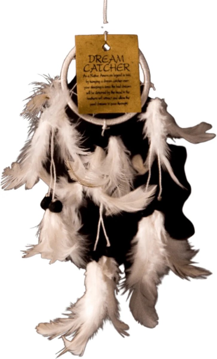 Dromenvanger - 6cm - witte veren - Dreamcatcher