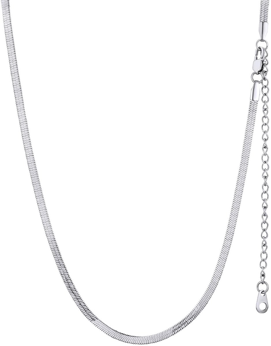 Heren Slangenketting RVS Curb Ketting voor Jongens en Meisjes Breedte 3 mm 5 mm 9 mm Lengte 30/38/51 cm Cadeau voor Kerstmis, Vaderdag, Valentijnsdag, RVS, RVS