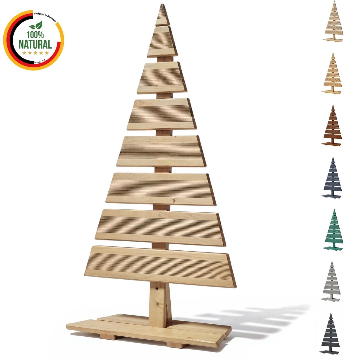 Floranica houten kerstboom natuurlijke den 90x45 cm kerstdecoratie grote houten boom van larikshout handgemaakt groot onbehandeld