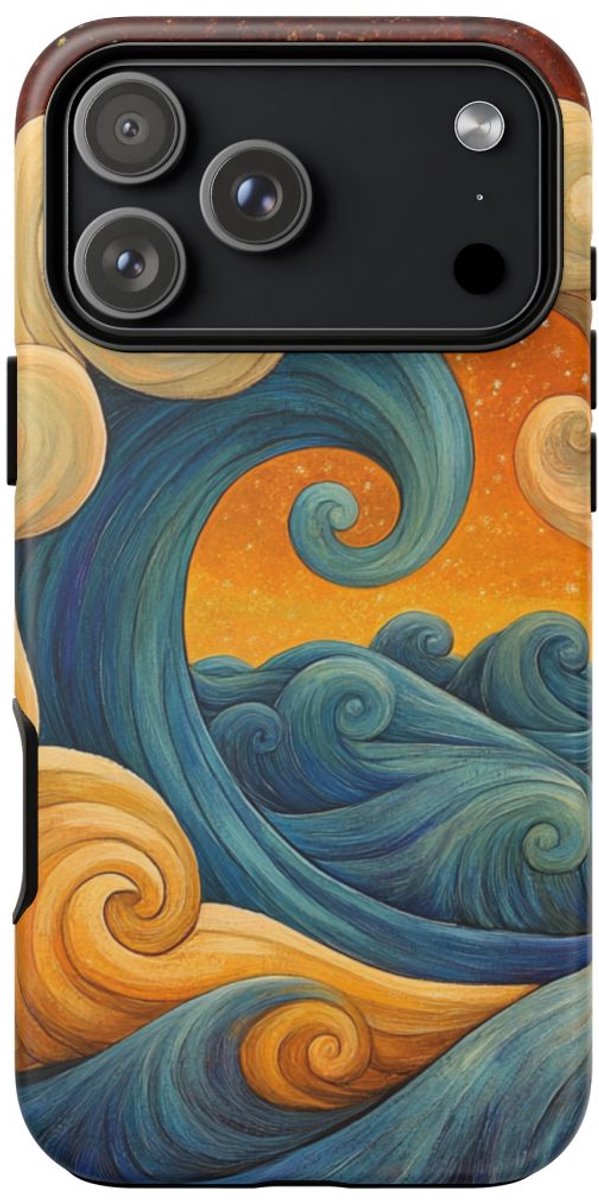 Spiraalvormige Golf Illustratie – Telefoonhoesje Geschikt voor iPhone 17 Pro Max