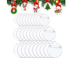 Lot de 30 boules de Boules de Noël en Acryl avec ruban pour décoration de sapin de Noël
