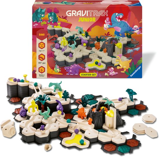 Ravensburger GraviTrax Junior Extension Dino – Circuit De Billes Avec Dinosaures Et Volcan, Dès 3 Ans, En Bois-bioplastique