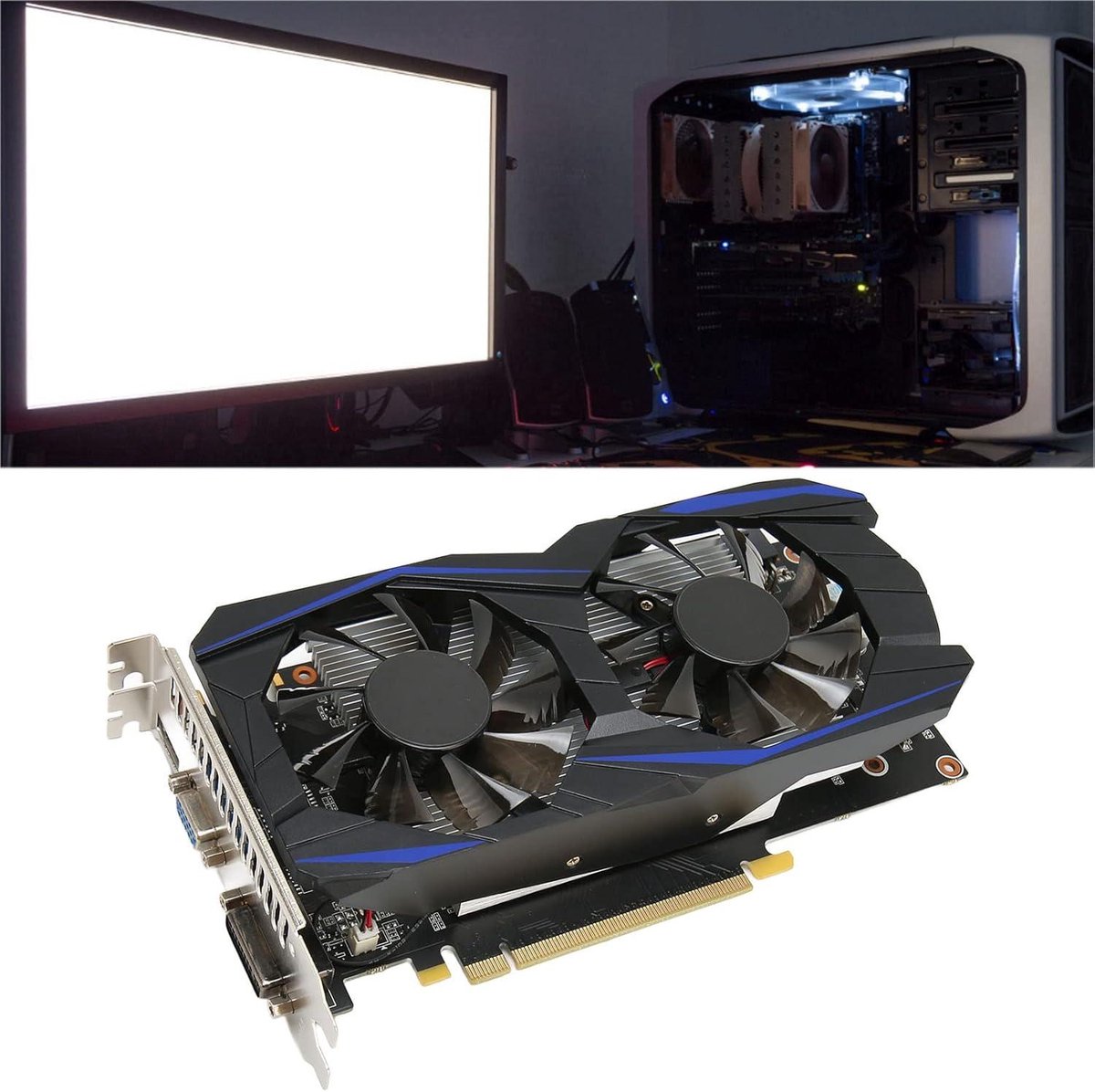 - Gaming Grafische Kaart Gddr5 192 Bit Pci Express 2.0 Met Dual Fan Cooling Voor Pc - afbeelding 3