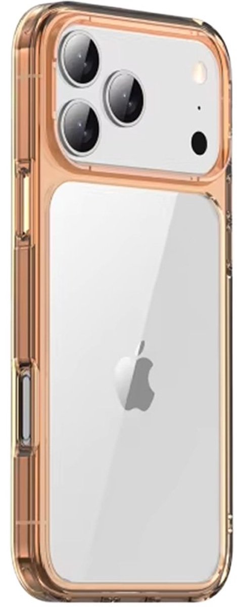 Hard Back TPU Clear Case geschikt voor iPhone 17 Pro Max - oranje/transparant