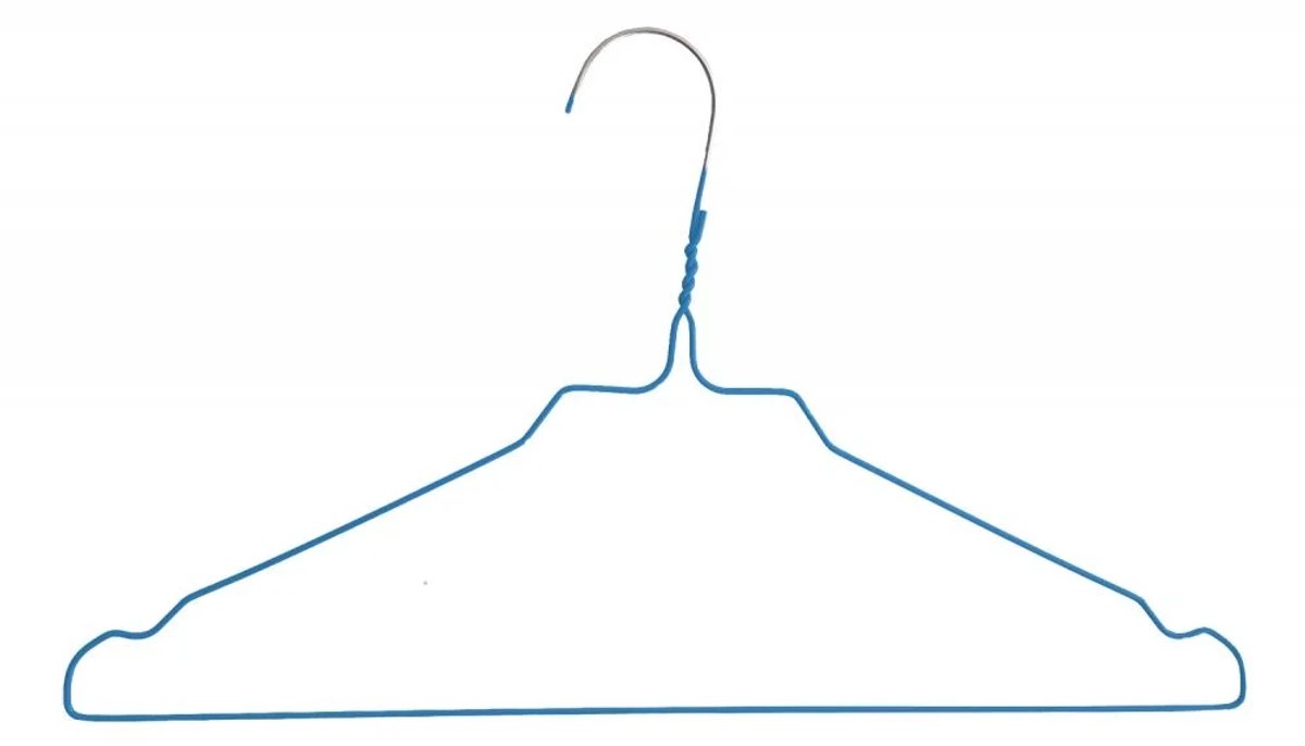 Kledinghangers gepoedercoat - ø 2,30 mm - 50 stuks - Licht blauw