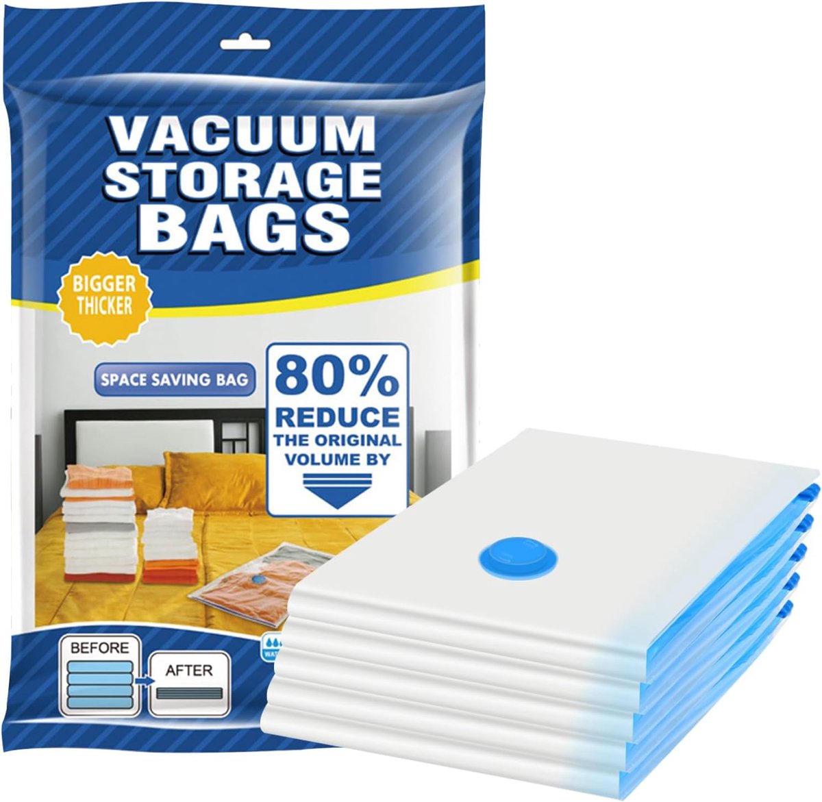 Ruimtebesparende Vacuümzakken voor Kleding - Set van 5 (60x40 cm)