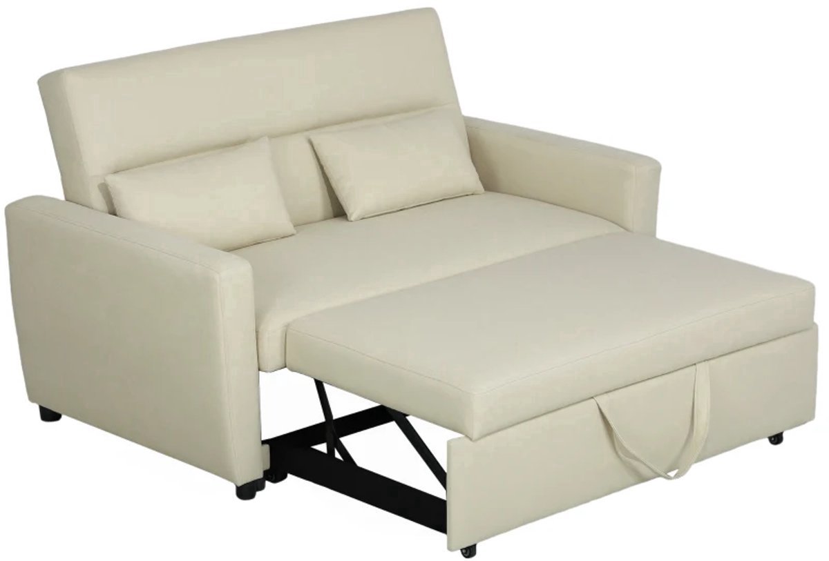 GranMaison Slaapbank - Uitklapbaar - Slaapstoel - Logeerbed - Zetelbed - Slaapfauteuil - Vouwbed - 2 persoons - Zeer comfortabel - Beige Beige -12