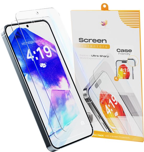 Verpakking van screenprotectors met een telefoon en "Screen Protectors" logo.