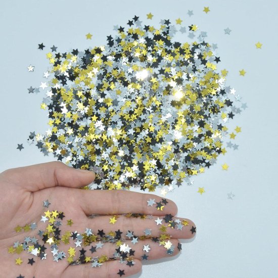 Allecto plus - Metallic folie sterren confetti - Feestdecoratie voor verjaardag, bruiloft, Halloween, Kerst - 18000 stuks