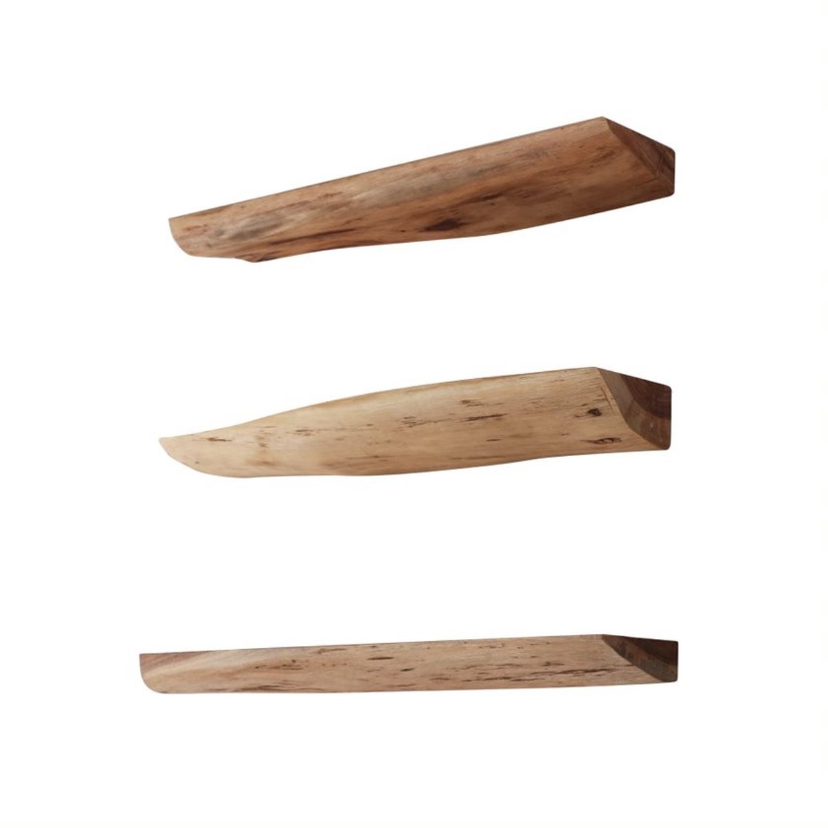 Giga Meubel Wandschap Edge - Acaciahout - Set van 3 - 60x13x4cm