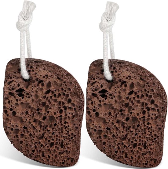Inovra - Natuurlijke Puimsteen Stenen 2 Stuks voor Handen en Voeten - Eeltverwijderaar - Voetvijl voor Harde Huid - Vulkanische Lavasteen (Bruin)