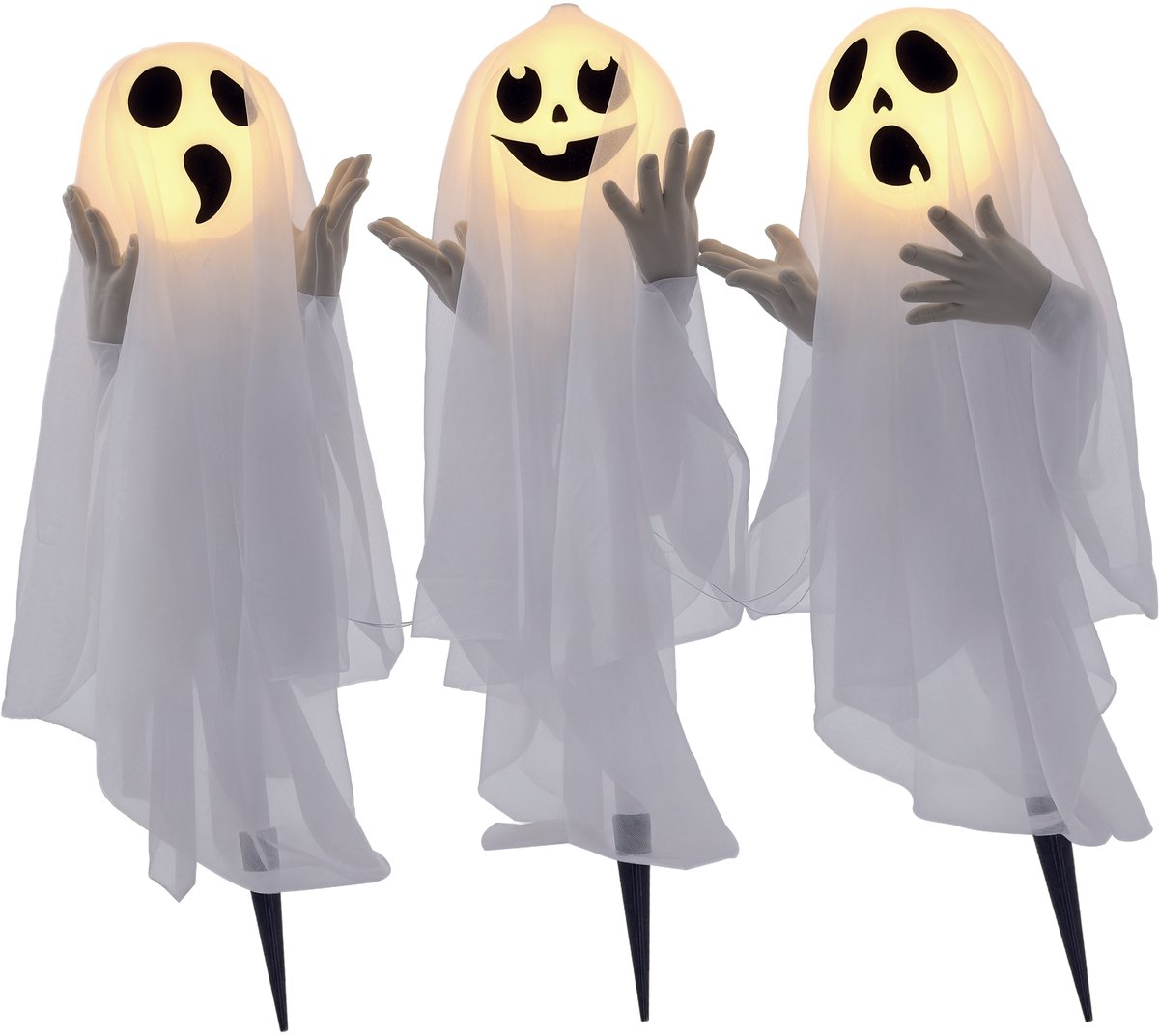 HOMCOM Halloween Decoraties Staal, Polyester 54L x 10B x 60H cm Wit