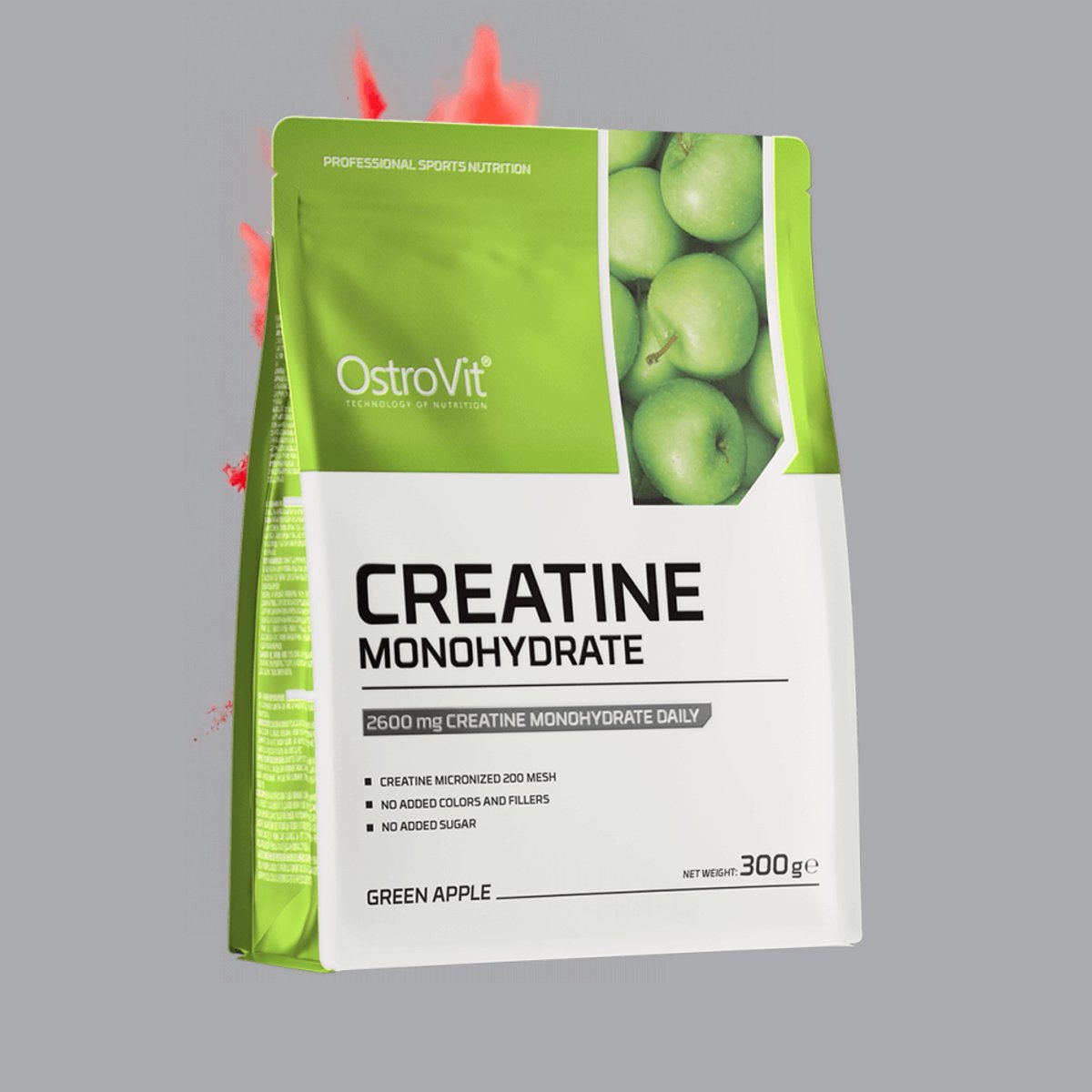 OstroVit Creatine Monohydrate - flavoured (300g) Green Apple - Creatine - Creatine Monohydraat