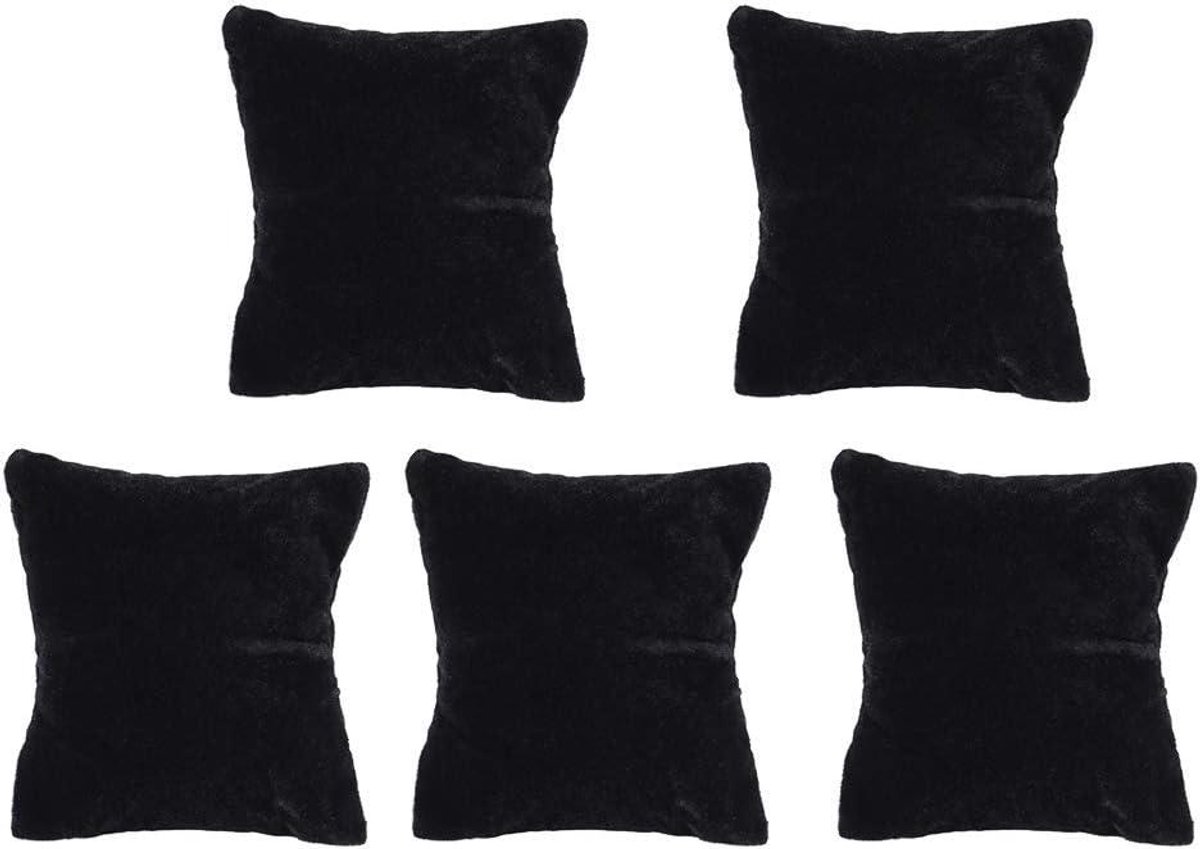 Allecto plus - Polshorloge Display Kussen voor Sieraden Opslag - Set van 5 - Zwart