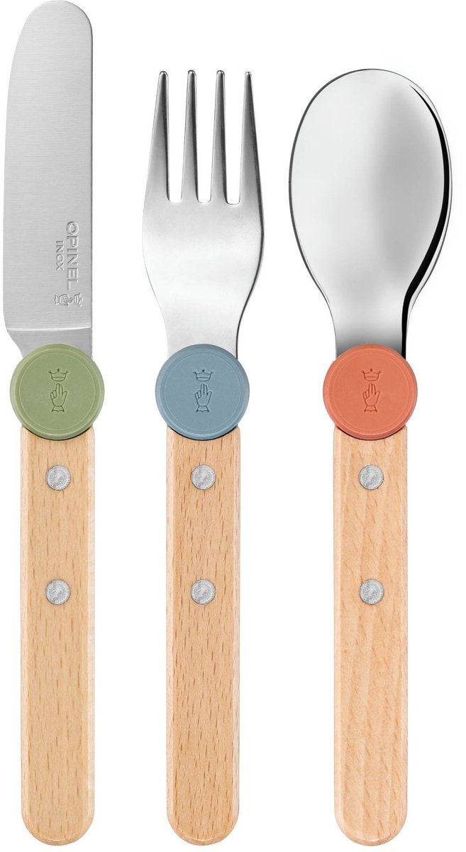 Opinel Le Petit Gourmet Bestekset – 3-delig – Multicolor – Hout/RVS