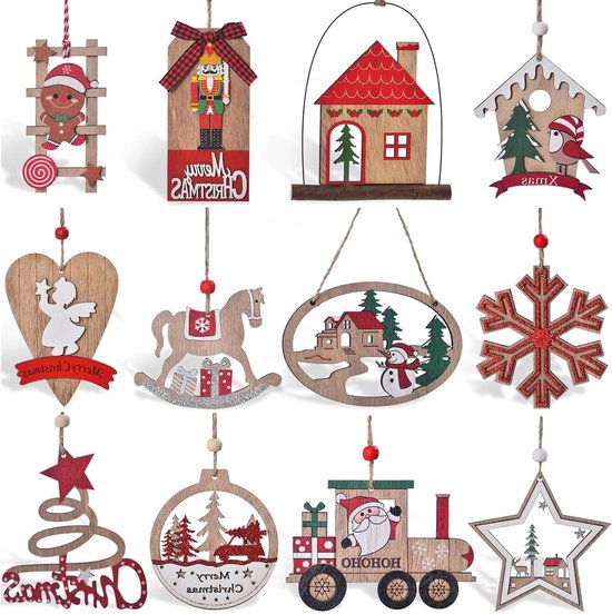 2D-decoraties, 1/8 stuks kerstboom hangende ornamenten hangers grappige hars groene kerstdecoratie voor thuis vakantie feest (8 stuks
