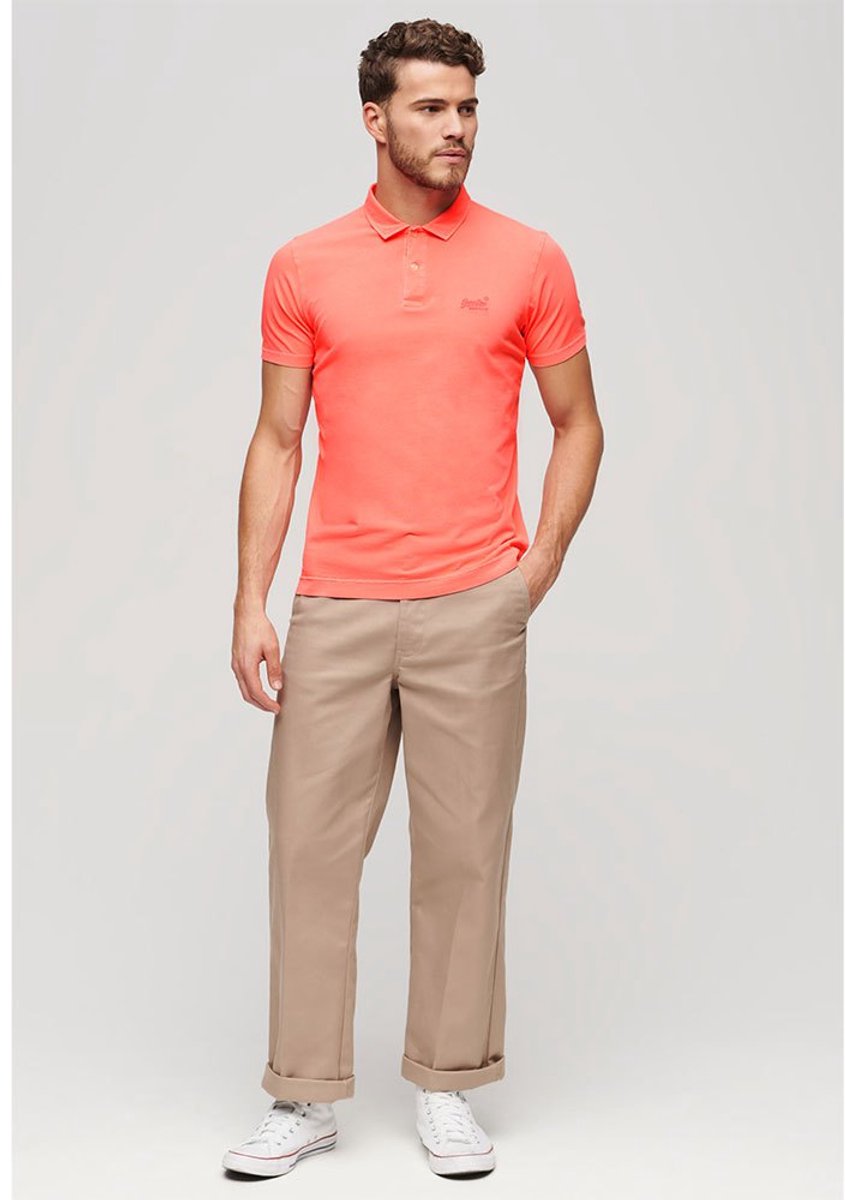 Superdry Poloshirt Essential Logo Neon Jersy Polo M1110419a Fiery Mannen Oranje