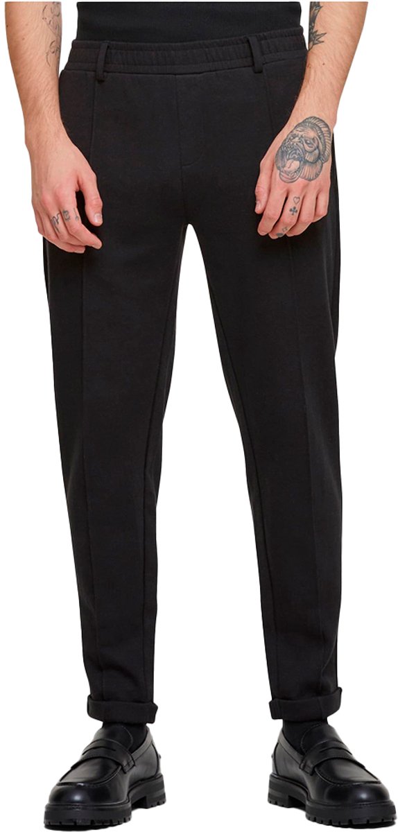 Urban Classics Cropped Interlock Chino Heren joggingbroek XXL Zwart