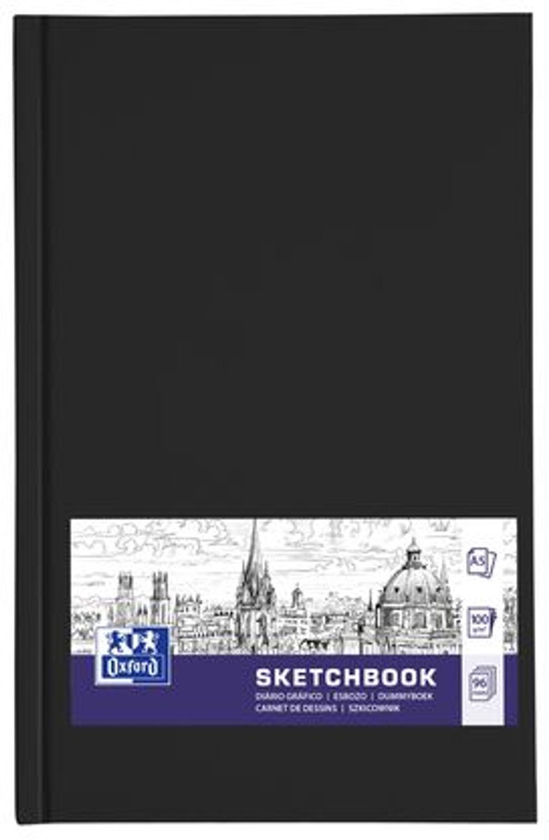 Oxford schetsboek - A5 - 96 vel - 100g papier - harde kaft - zwart — afbeelding 4