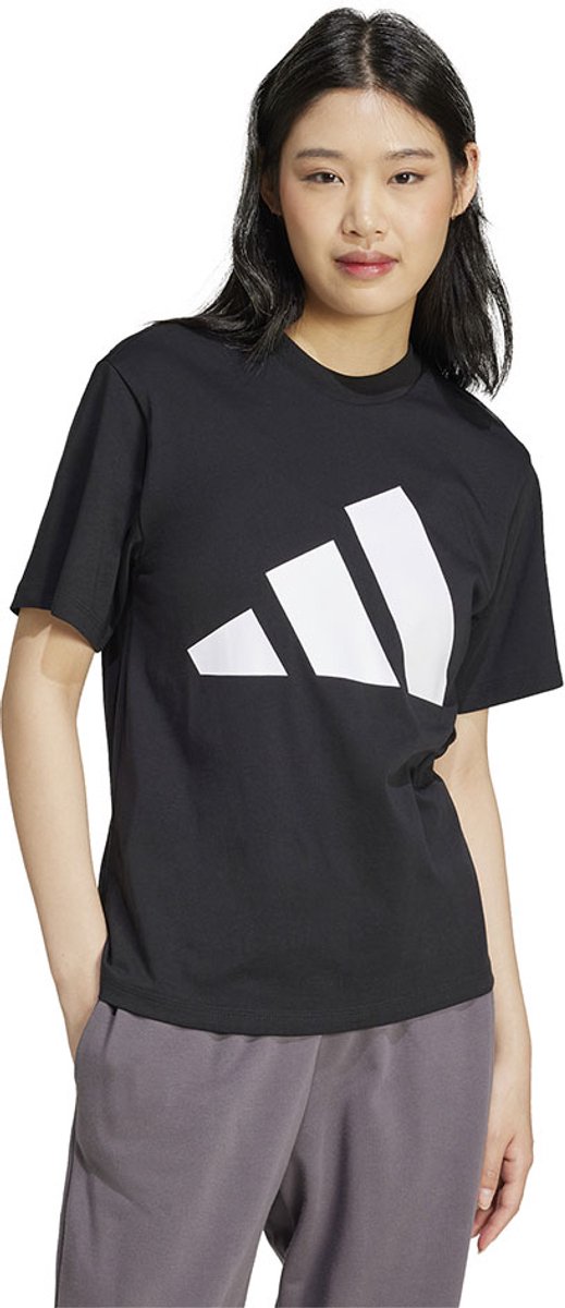 Adidas Essentials Big Logo Cotton T-shirt Met Korte Mouwen XS Vrouw Zwart