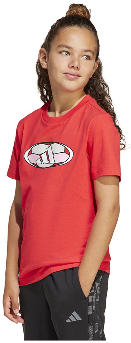 Adidas House Of Tiro Colorblock Graphic T-shirt Met Korte Mouwen 9-10 Years Kinderen Pure Ruby