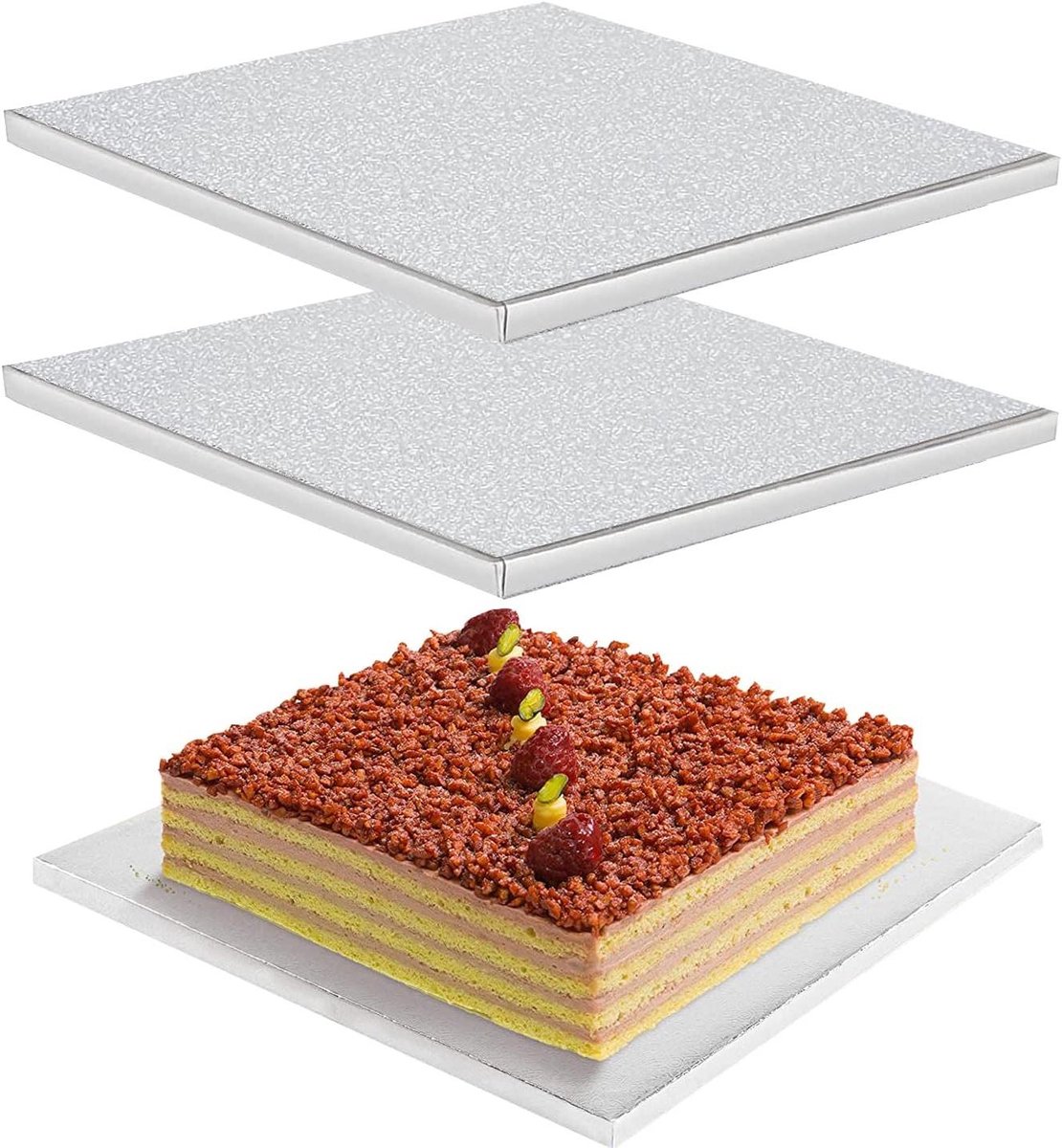 Allecto Premium - Vierkant Cakeboard 30 cm - Herbruikbare Taartonderplaten - Transport Taarten - 2 Stuks - 12 Inch Breed assortiment