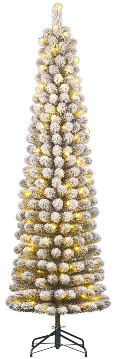 Black Box Trees Charlton - smalle kunstkerstboom met sneeuw en verlichting groen 2,3m x 58cm