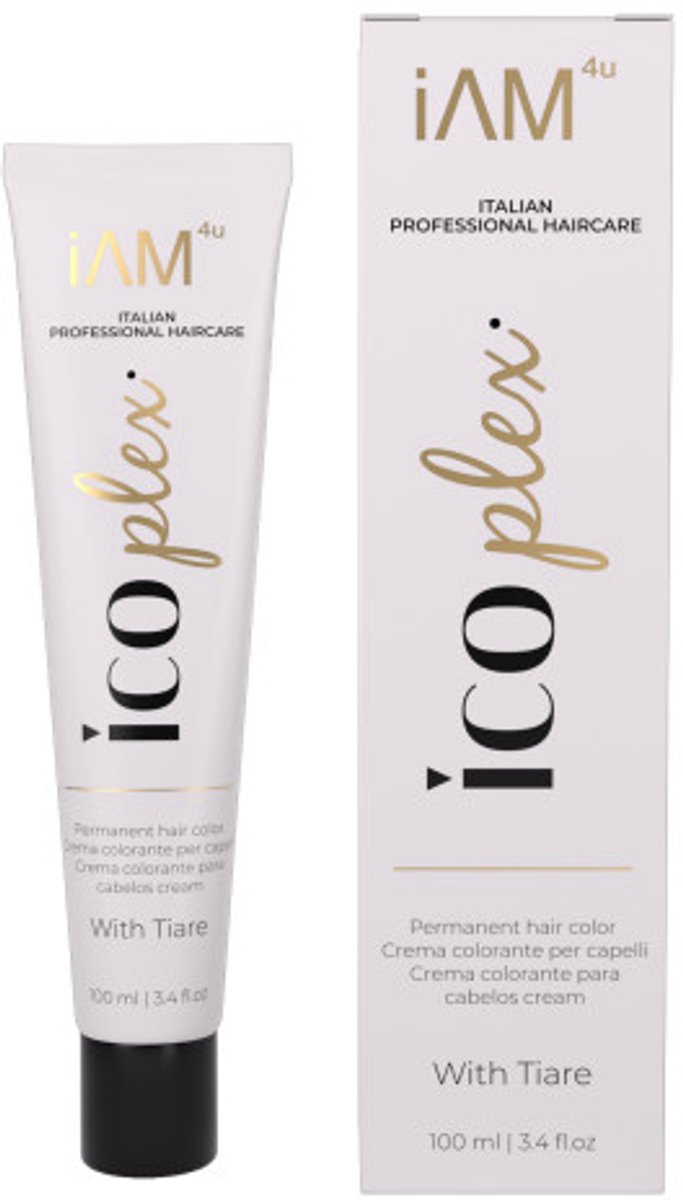 Permanente haarverfcrème iAM4u iCOplex 6.12 Donker As Parelblond - 100 ml