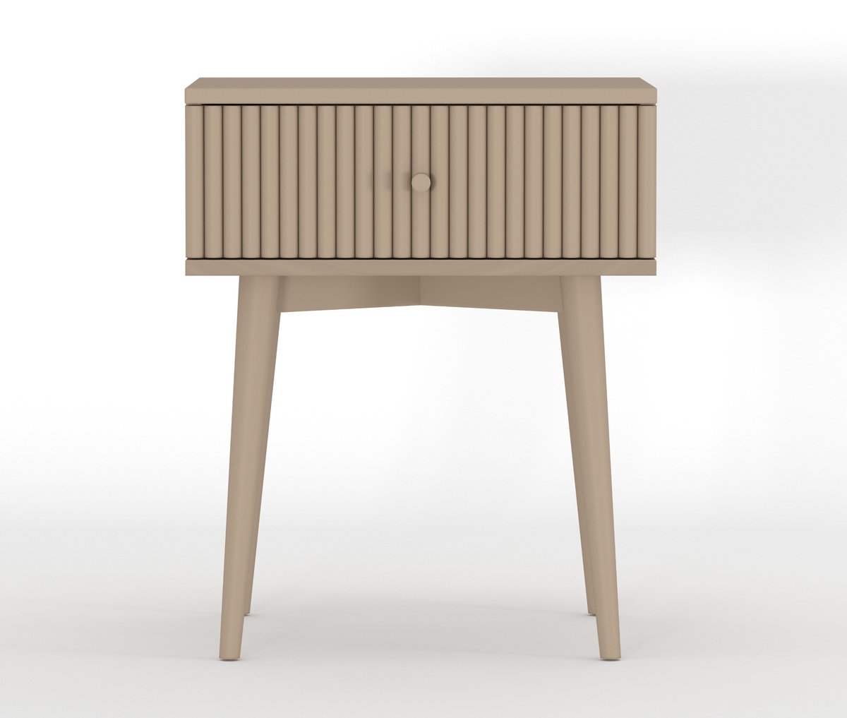 Nachtkastje Sem - Mango Hout - Taupe - 45x55x35 cm (BxHxD) - Lade