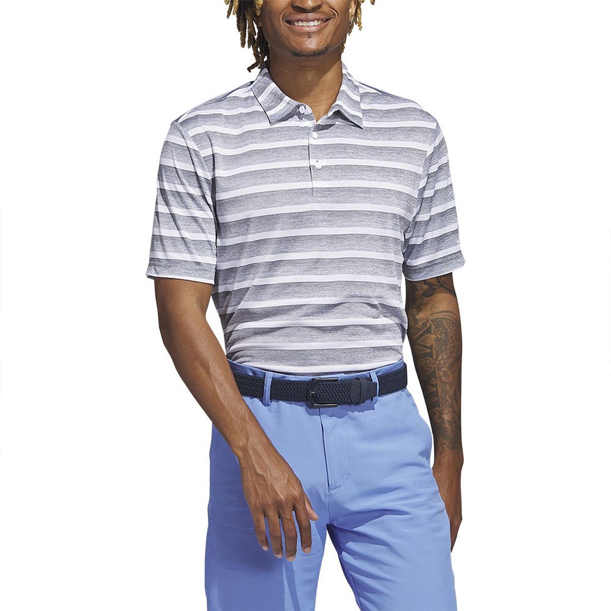 Adidas 2 Color Stripe Korte Mouw Poloshirt XS Man Wit