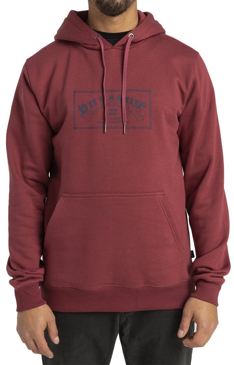 Billabong Arch Print Po Hoodie S Man Oxblood