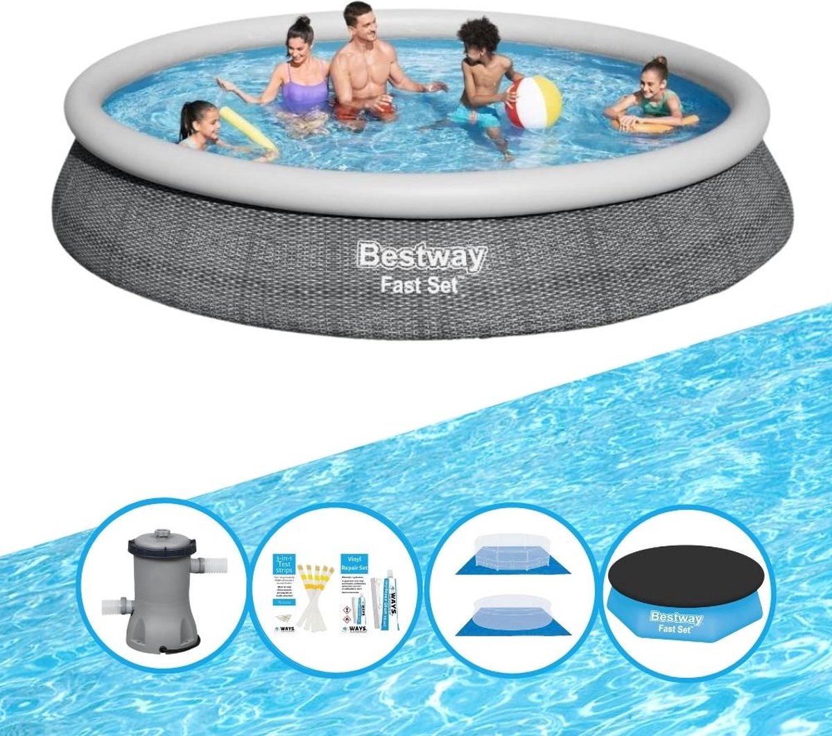 Zwembad Fast Set - 457x84 cm - Inclusief accessoires
