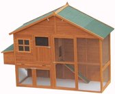 Bol.com Kippenhok Camille - 268x96x195 cm - Bruin aanbieding