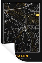 Muurstickers - Sticker Folie - Halen - Plattegrond - Stadskaart - Kaart - Goud - 60x90 cm - Plakfolie - Muurstickers Kinderkamer - Zelfklevend Behang - Zelfklevend behangpapier - Stickerfolie