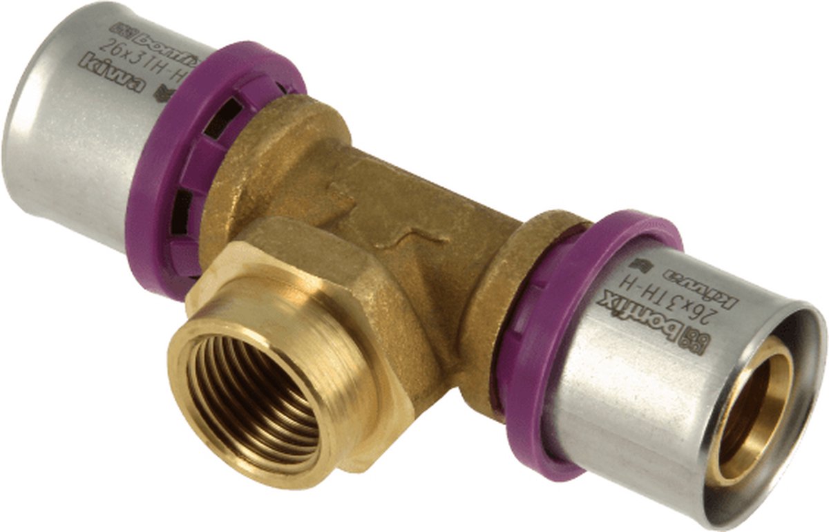 Bonfix Perskoppeling - 2x Alu-pers - 1x Binnendraad - T-koppeling - 26 x 1 x 26mm