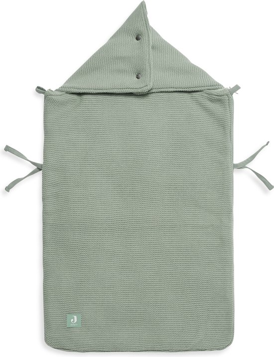 Jollein - Voetenzak voor Autostoel & Kinderwagen (Forest Green) - Basic Knit - Katoen - Polyester - Footmuff Kinderwagen, Autostoel - 42x82cm van Jollein — afbeelding 3