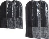 Set van 6x stuks kledinghoezen grijs 135/100 cm inclusief kledinghangers - Kledingzak met klerenhangers