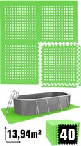 13.9 m² Poolmat - 40 EVA schuim matten 62x62 - outdoor poolpad - schuimrubber ondermatten set
