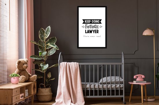 Cadre photo avec affiche - Citation - Avocat - Étudier - 80x120 cm - Cadre pour affiche