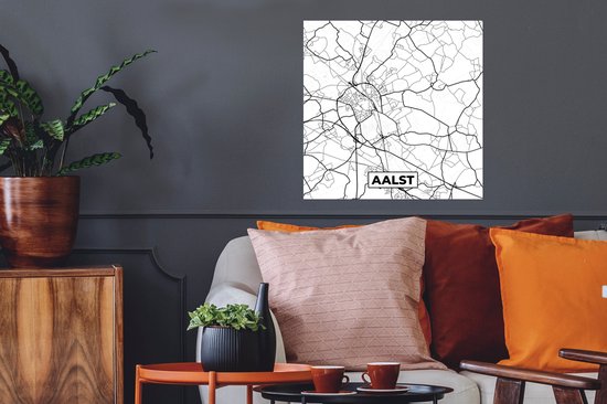 Poster België – Aalst – Stadskaart – Kaart – Zwart Wit – Plattegrond - 50x50 cm