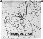 Tapisserie murale - Tissu mural - Zwart et Wit - België - Carte - Plan de la ville - Carte - Herk de Stad - 90x90 cm - Tapisserie