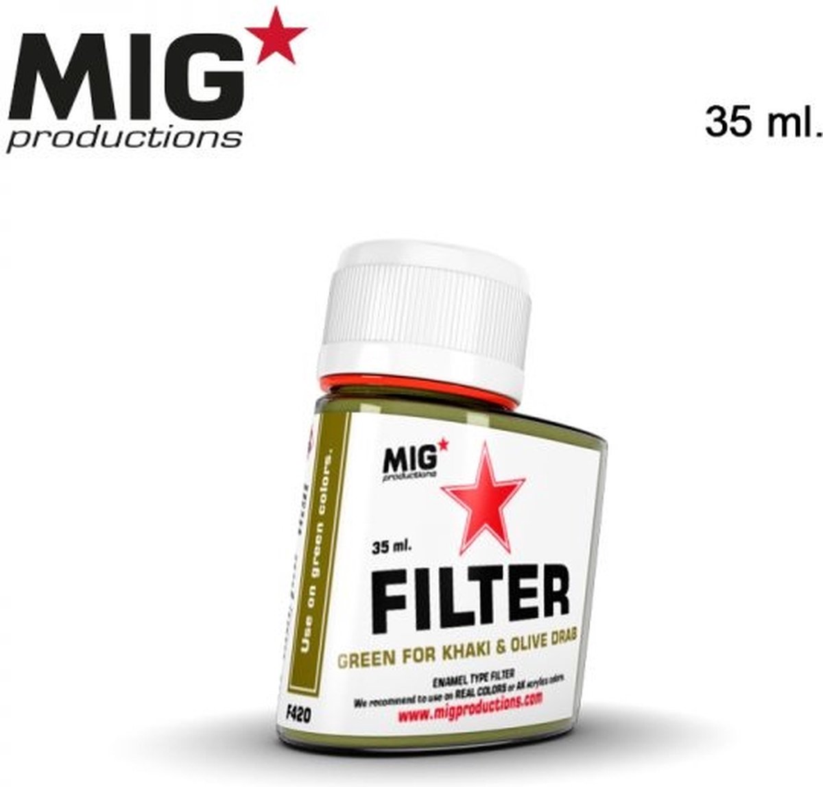 MIG Productions - F420 - Green Filter for Khaki & Olive Drab - 35ml -