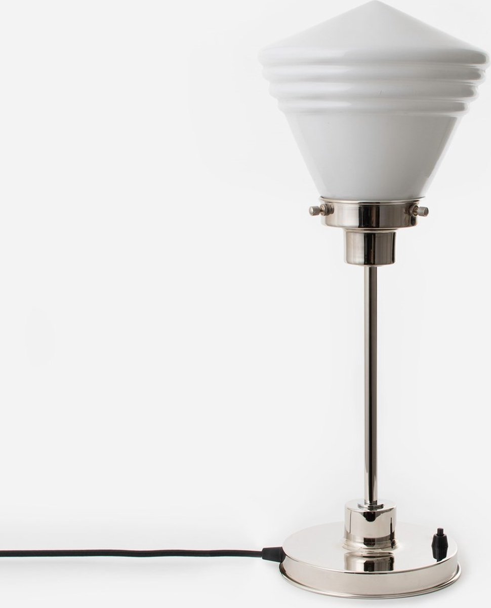 Art Deco Trade - Slanke Tafellamp Luxe School Small 20's Nikkel