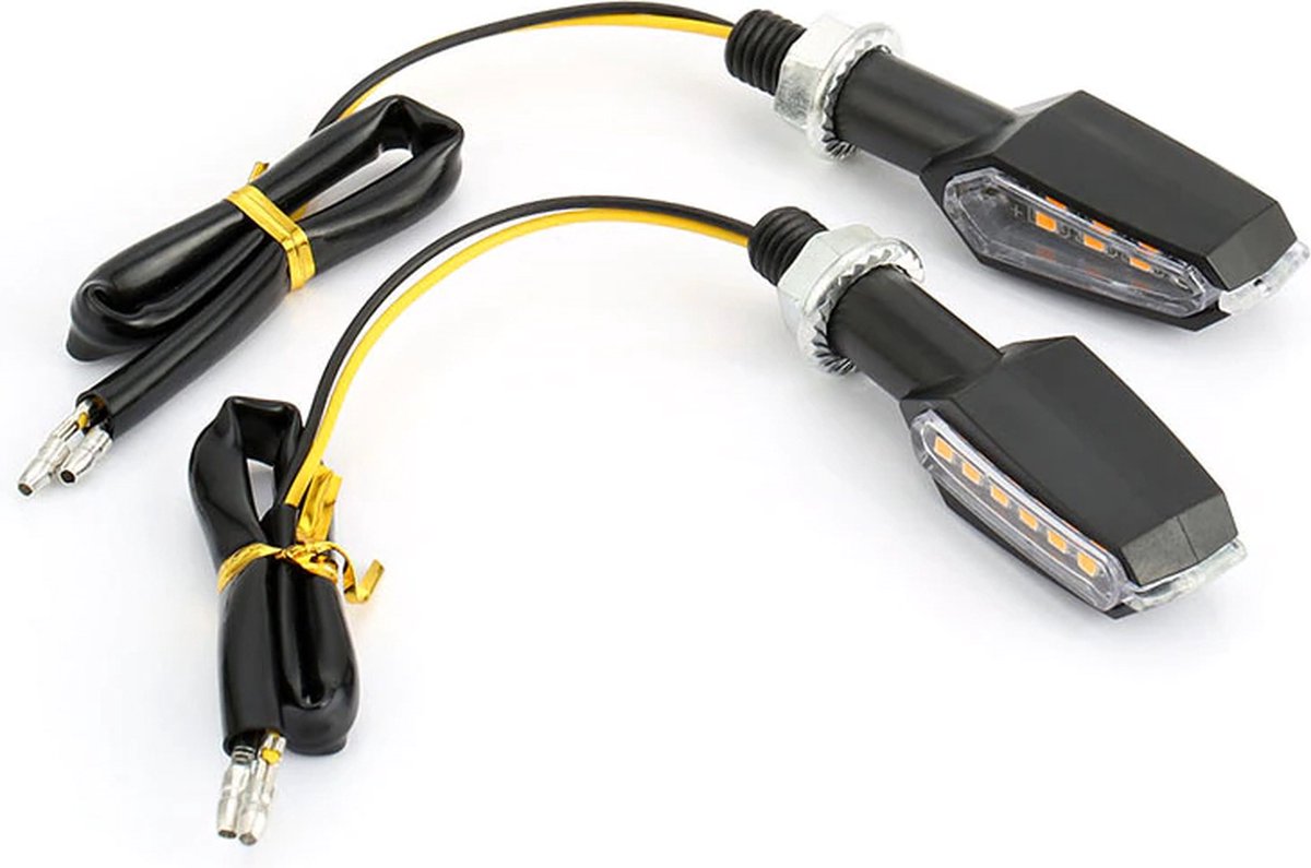 Dubbele LED-knipperlichten voor Motor/Scooter/Brommer - 12V - 2-zijdig - Universeel toepasbaar - Set van 2 stuks