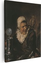 Artaza Canvas Schilderij Malle Babbe - Heks van Haarlem - Frans Hals - 80x100 - Groot - Kunst - Wanddecoratie Woonkamer