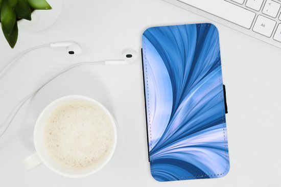 Étui pour téléphone iPhone 8 Bookcase - Fond abstrait bleu et fractal - Avec poches - Étui portefeuille avec fermeture magnétique