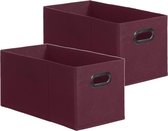 Set van 4x stuks opbergmand/kastmand 7 liter aubergine paars linnen 31 x 15 x 15 cm - Opbergboxen - Vakkenkast manden